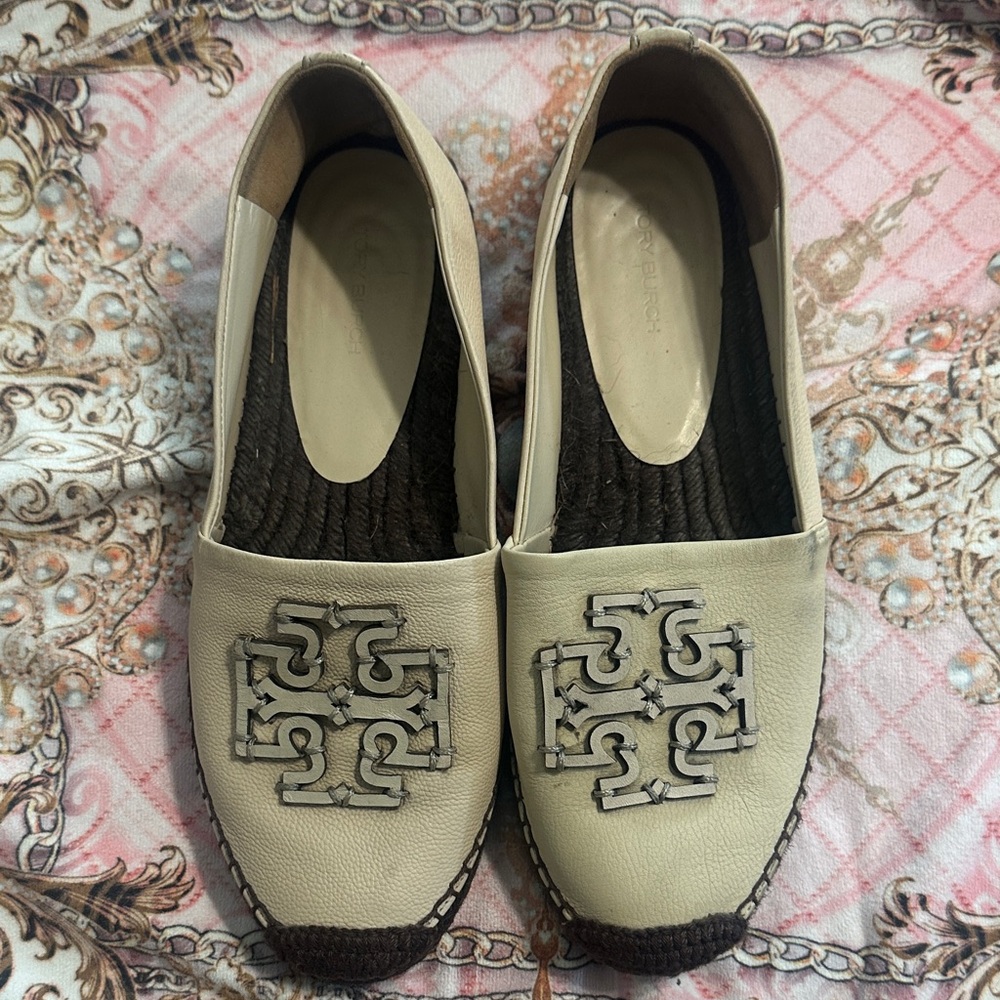 Tory Burch Tan Espadrille Flats